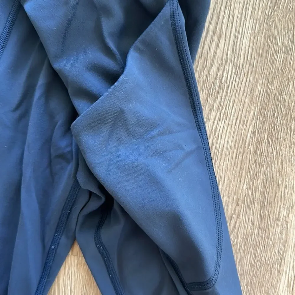 Athleta Up For‎ Anything 7/8 Tights Navy Blue Size Small | Pockets & Drawstring